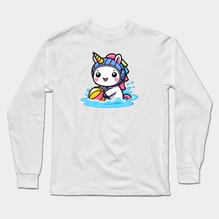 Water Polo Unicorn Olympics 🤽🏽‍♀️🦄 - Splash & Score Cuteness! Long Sleeve T-Shirt